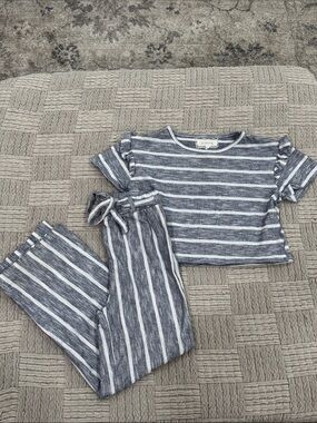 Btween Girls Striped Navy & White Set
